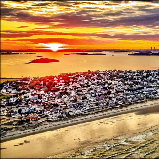 Nantasket Beach Hull Massachusetts Scenery with oceanviews and town views