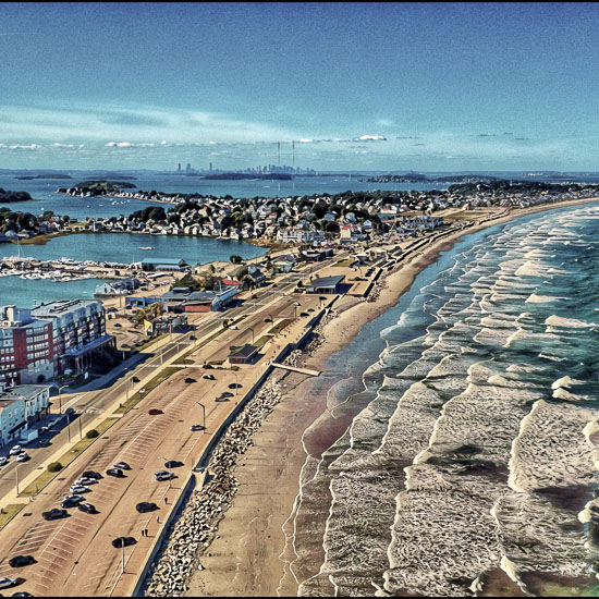Nantasket Beach Hull Massachusetts Scenery with oceanviews and town views