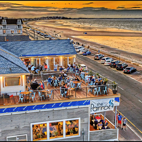 Nantasket Beach Restaurant Hull Massachusetts Scenery with oceanviews and town views