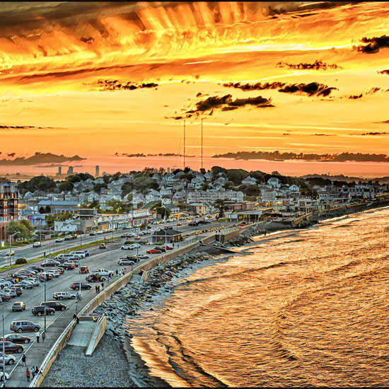 Nantasket Beach Hull Massachusetts Scenery with oceanviews and town views